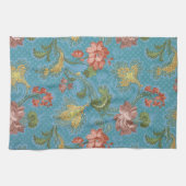 1918ヴィンテージリッチフローラタペストリーBrocadeダマスク キッチンタオル (横)