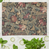 1918ヴィンテージリッチフローラタペストリーBrocadeダマスク キッチンタオル (折り畳み)