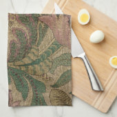 1918ヴィンテージリッチフローラタペストリーBrocadeダマスク キッチンタオル (四つ折り)