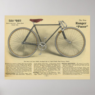 1918ヴィンテージレンジャー自転車ペーサー広告アートポスター ポスター