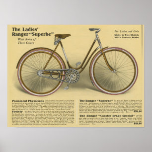 1918ヴィンテージレンジャー自転車広告アートポスター ポスター