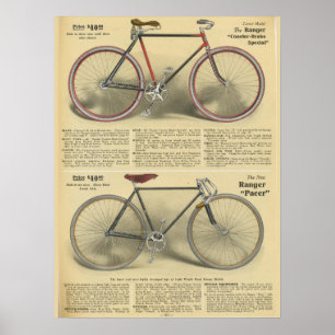 1918ヴィンテージレンジャー自転車広告アートポスター ポスター