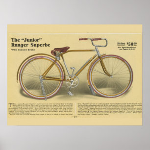 1918ヴィンテージレンジャー自転車広告アートポスター ポスター