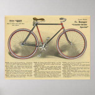 1918ヴィンテージレンジャー自転車広告アートポスター ポスター