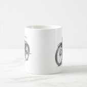 1918年のヴィンテージのオートバイ コーヒーマグカップ (中央)