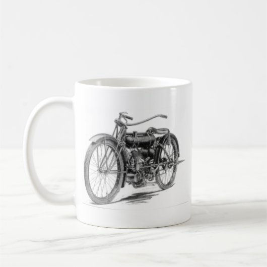 1918年のヴィンテージのオートバイ コーヒーマグカップ (左)