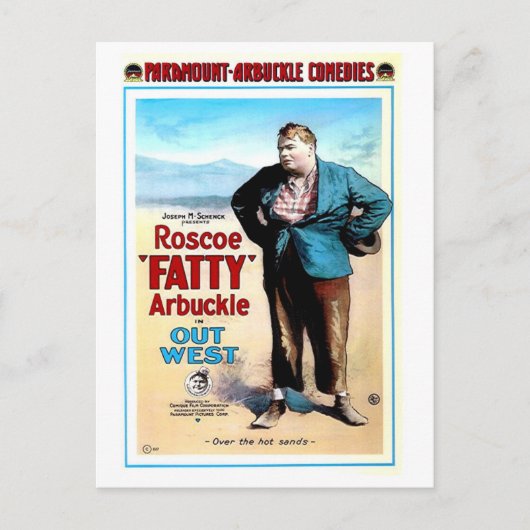 1918年の映画アウトウェスト ポストカード (正面)