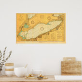 1918年エリー航海の湖の歴史的なグラフポスター ポスター (キッチン)