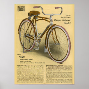 1918年ヴィンテージ自転車レンジャースーパーベ広告ポスター ポスター