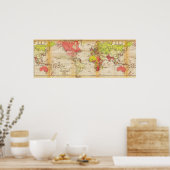 1918年世界地図Empires and Trade ポスター (キッチン)