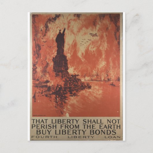 1918年世界大戦1自由債広告 ポストカード (正面)