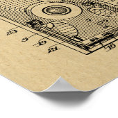 1918年折りカメラ特許美術スケッチプリント ポスター (角)