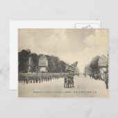 1918年7月4日、パリのアメリカ軍 ポストカード (正面/裏面)