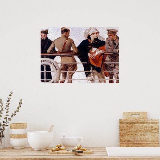 1918年J. C. Leyendecker著SS Leviathan ポスター (キッチン)