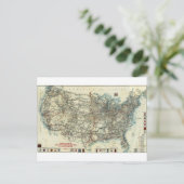 1918 AAA大陸航路の一般地図 ポストカード (スタンド正面)