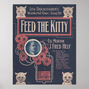 1918 THE食べ物を与え子猫シート音楽カバー ポスター