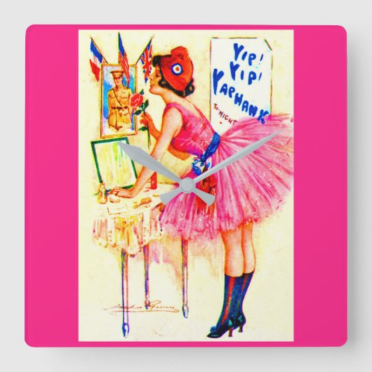 1918 Yip Yaphankプレイビルカバー スクエア壁時計 (正面)