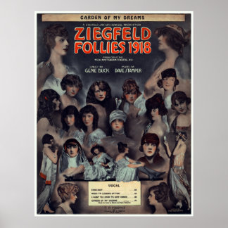1918 ZIEGFELD FOLLIES ポスター