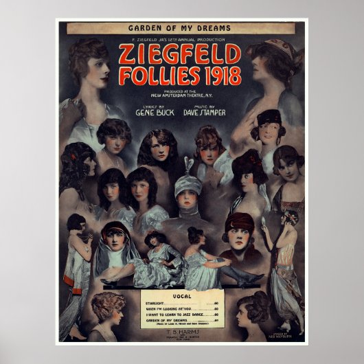 1918 ZIEGFELD FOLLIES ポスター (正面)