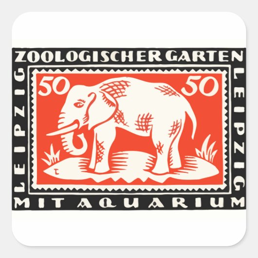 1919ドイツ・ライプツィヒ動物園ノグールド紙幣 スクエアシール (正面)