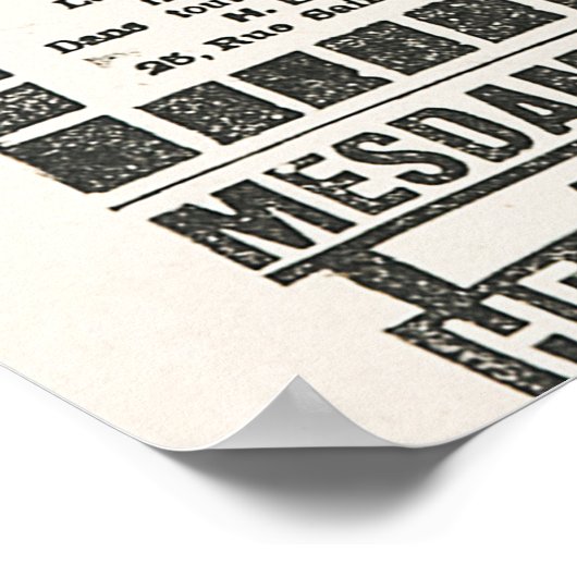 1919パリファッション:アンティーク新聞ページ ポスター (角)