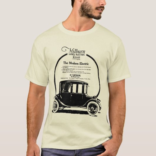 1919ミルバーン電気自動車イラストレーション Tシャツ (正面)