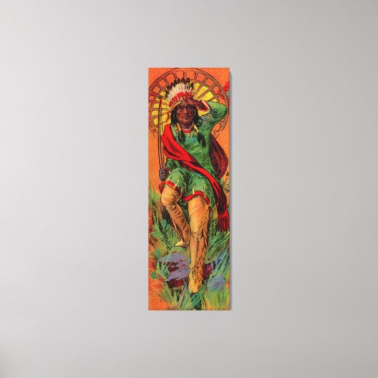 1919先住民アメリカインディアンイラストレーション キャンバスプリント (正面)