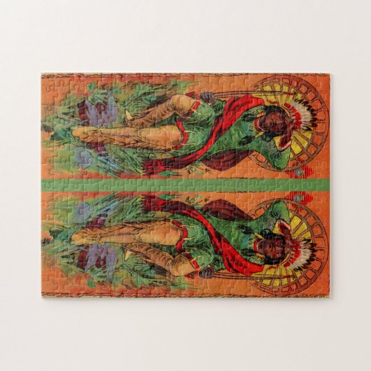 1919先住民アメリカインディアンイラストレーション ジグソーパズル (横)