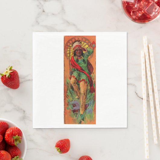 1919先住民アメリカインディアンイラストレーション スタンダードランチョンナプキン (インサイチュ)