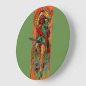 1919先住民アメリカインディアンイラストレーション ラージ壁時計 (傾斜)