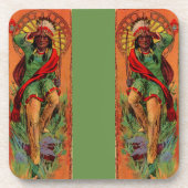 1919原産のアメリカインディアンのイラストレーション コースター (正面)