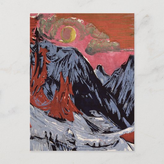 1919年の冬の山 ポストカード (正面)