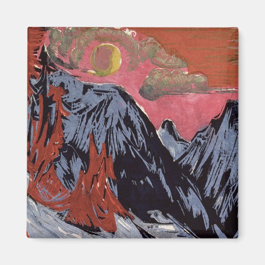 1919年の冬の山 マグネット (正面)