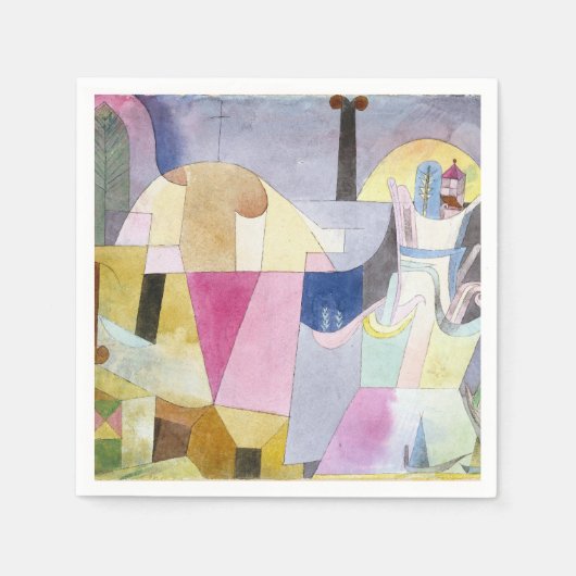 1919年の風景の黒柱Paul Klee スタンダードカクテルナプキン (正面)