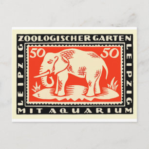 1919年ドイツ ライプツィヒ動物園 ノートゲルト紙幣 ポストカード