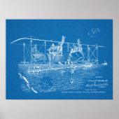 1919年戦闘二機飛行機特許スケッチプリント ポスター (正面)