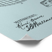 1919年飛んでいる機械水上機特許スケッチプリント ポスター (角)