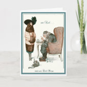 1919年!『スクルージの伯父さんにお越しください』フランスの挨拶 シーズンカード (正面)