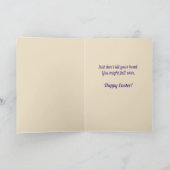 1920おもしろい年代の女性、大きなイースターボンネット カード (内部)