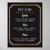 1920のアールデコ金ゴールドバーサインウェディングレセプション ポスター (正面)