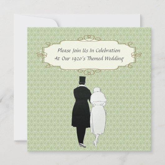 1920のテーマ結婚式招待状 招待状 (正面)