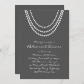 1920のパールリハーサルディナー招待状 – グレー 招待状 (正面/裏面)