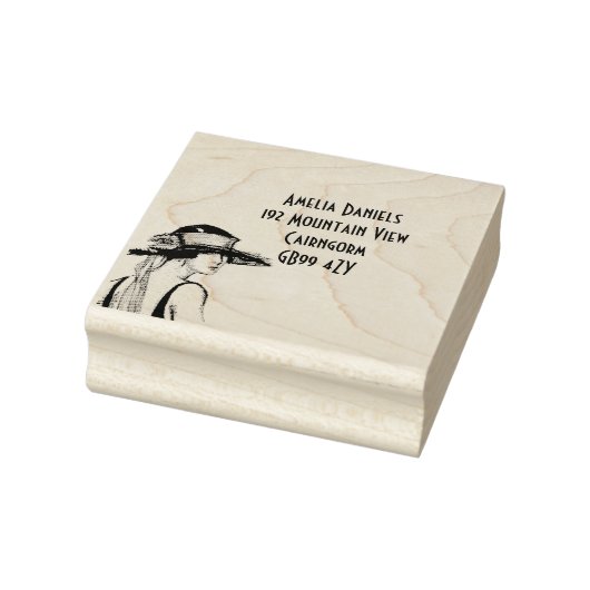 1920のフラッパーの女の子のアドレス自己インクスタンプ ラバースタンプ (スタンプ)