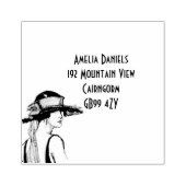 1920のフラッパーの女の子のアドレス自己インクスタンプ ラバースタンプ (インプリント)