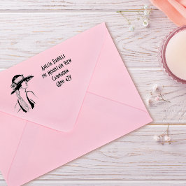 1920のフラッパーの女の子のアドレス自己インクスタンプ ラバースタンプ