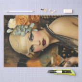 1920のフラッパーの女の子のアールデコ 薄葉紙 (クラフト)