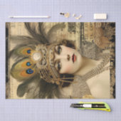 1920のフラッパーの女の子のアールデコ 薄葉紙 (クラフト)