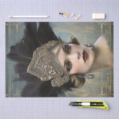 1920のフラッパーの女の子のアールデコ 薄葉紙 (クラフト)