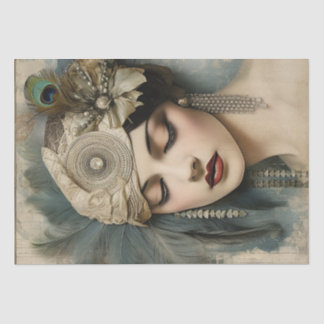 1920のフラッパーの女の子のアールデコ 薄葉紙