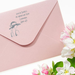 1920のフラッパーの女の子アドレス セルフインキングスタンプ